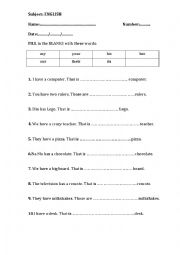 English Worksheet: Possessive Adjectives