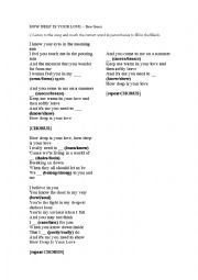 How deep is your love - song worksheet
