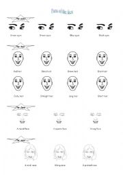 English Worksheet: Parts of the face