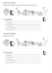 English Worksheet: Wild animals- Magic English