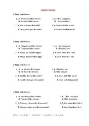 English Worksheet: The Present Simple Tense