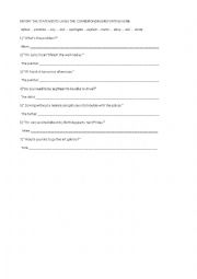 English Worksheet: Reporting Verbs - exercise