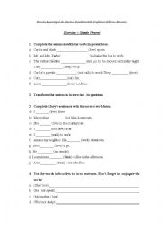 English Worksheet: Simple Present exercises