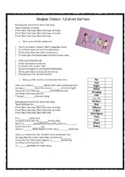 English Worksheet: Meghan Trainor - All about that base