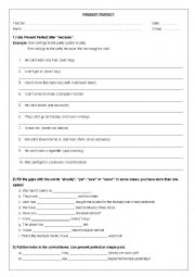 English Worksheet: Present Perfect Test!