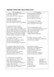 English Worksheet: conversation at the hotel