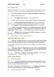 English Worksheet: Back to the Future: Question sheet - part 4