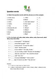 English Worksheet: wh - words