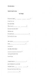 English Worksheet: Filling the blanks exercise - Hard to say Im sorry by Chicago