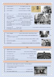 English Worksheet: THE HOLOCAUST - TIMELINE - 2