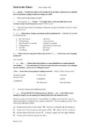 English Worksheet: Back to the Future: Question sheet - part 5