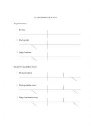 English Worksheet: Diagramming Practice with Lines