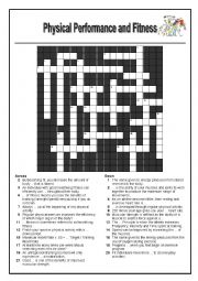 English Worksheet: Fitness and Physical Activity Crossword