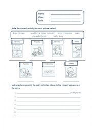 English Worksheet: Daily Activities