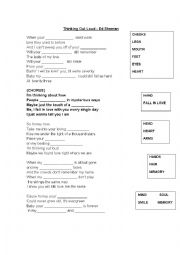 English Worksheet: Thinking out loud to teach parts of the body