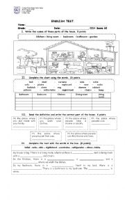 English Worksheet: House and furniture test