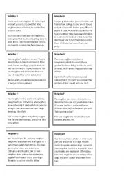 English Worksheet: Neighbors Role Play