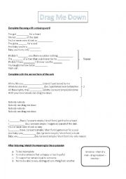 English Worksheet: Drag Me down