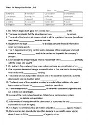 English Worksheet: Words Recognition