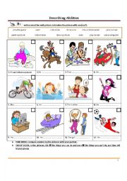 English Worksheet: Can/Cant