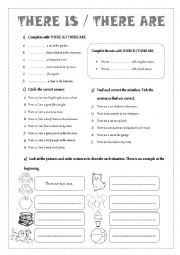 English Worksheet: There is / There are