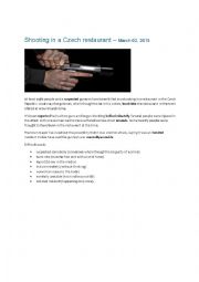 English Worksheet: Article reading - Shooting 