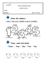 English Worksheet: :NUMBERS