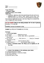 English Worksheet: General Tenses Review