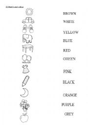 English Worksheet: Colour match