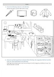 English Worksheet: Locating things pair work