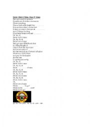 English Worksheet: Sweet Child OMine Guns N Roses