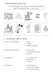 English Worksheet: Felix and the fairy
