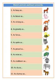 English Worksheet: Proverbs 