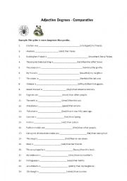 English Worksheet: Comparatives