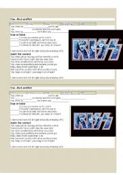 English Worksheet: KISS Rock and Roll all night
