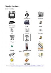 English Worksheet: shopping vocabulary