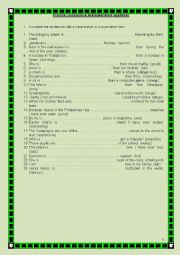 English Worksheet: Comparatives and superlatives