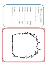 English Worksheet: Body Parts Monster