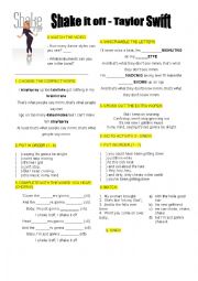 English Worksheet: Song - Shake it off - Taylor Swift