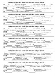 Complete the text using the Present Simple tense