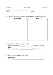 English Worksheet: Gullivers Travels Worksheet