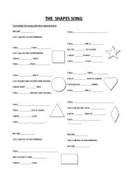 English Worksheet: The shapes song 