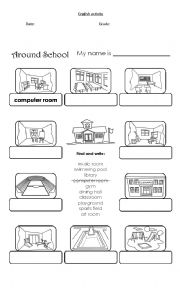 English Worksheet: places at school