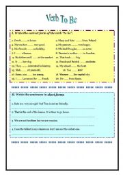English Worksheet: Activity - Verb to be - Simple Present