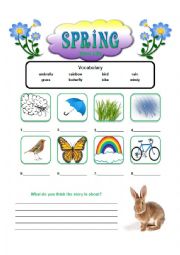 English Worksheet: Spring Story with Questions