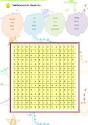 English Worksheet: Body Parts Wordsearch Puzzle
