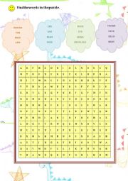 English Worksheet: Body Parts Wordsearch Puzzle