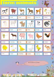 English Worksheet: farm animals 