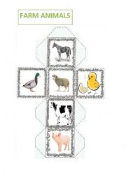 English Worksheet: Farm animals - flashcards and dice