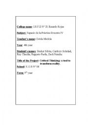English Worksheet: project